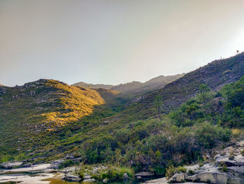 Scenic view of mountains against sky