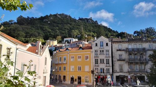 Buildings against blue sky