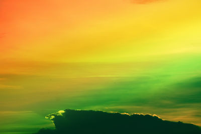 Scenic view of dramatic sky during sunset