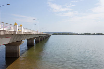 Bridge over river against sky