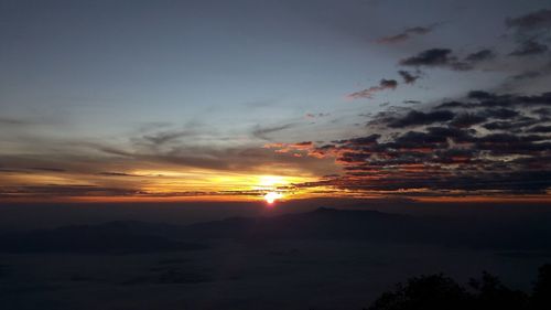 Scenic view of dramatic sky during sunset