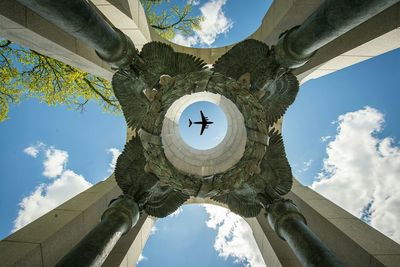 Low angle view of tower against sky