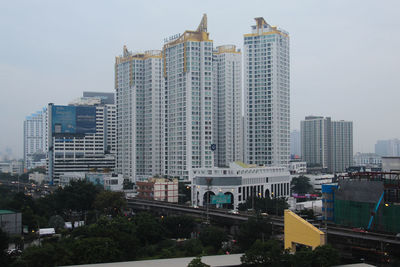 View of skyscrapers in city