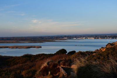 High angle view of sea against sky