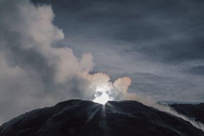 Low angle view of mountain against sky