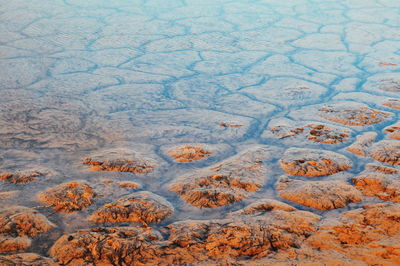 High angle view of cracked landscape