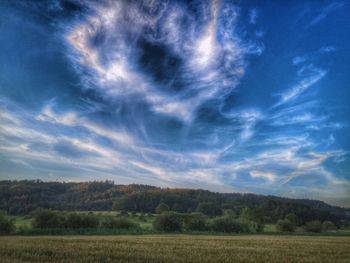 Scenic view of field against sky