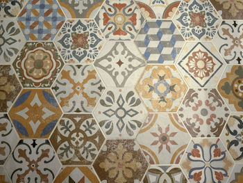 Full frame shot of tiled floor