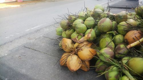 High angle view of fruits for sale in market