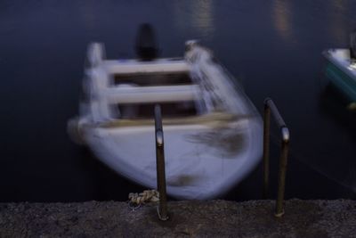 Close-up of boats in water