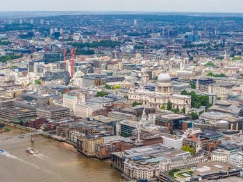 Aerial view of city and river