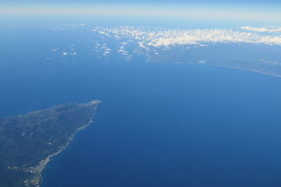 Aerial view of sea against sky