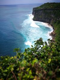 High angle view of beach