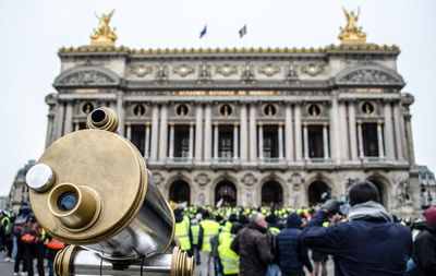 Group of people in front of historical building