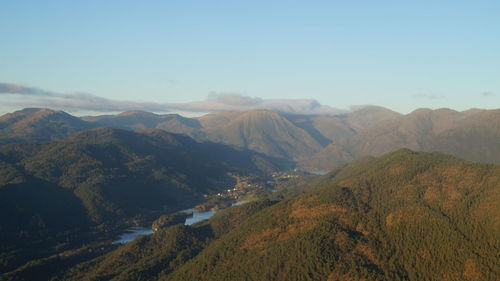 Scenic view of mountains against sky