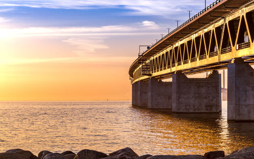 Scenic view of sea against sky at sunset