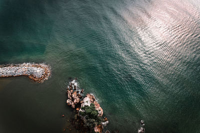 High angle view of sea