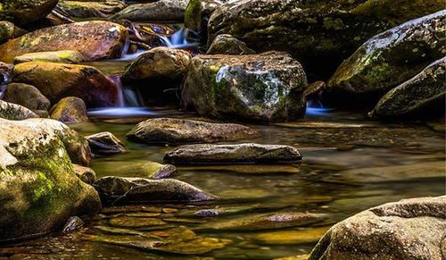 Stream flowing through rocks