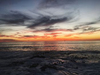 Scenic view of sea during sunset