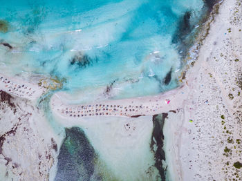 High angle view of swimming pool in sea