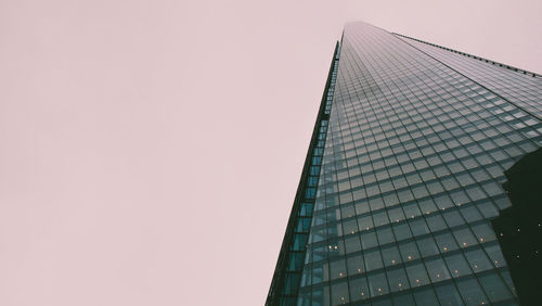 Low angle view of modern building against clear sky