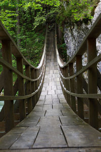 View of wooden bridge