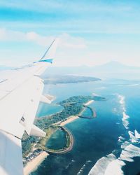 Aerial view of sea against sky