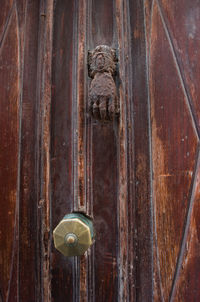 Close-up of old wooden door