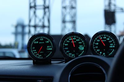 Close-up of car dashboard