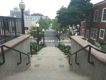 Empty walkway in city