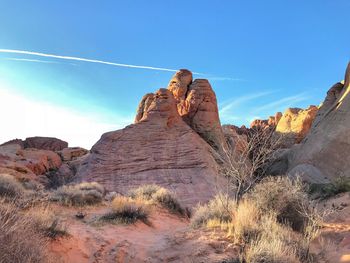 Low angle view of rock formation