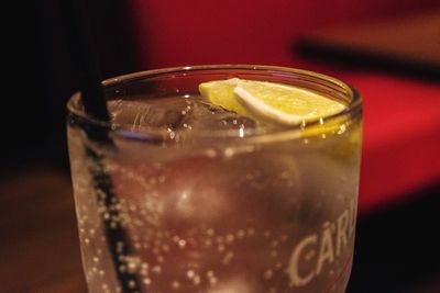 Close-up of drink on ice