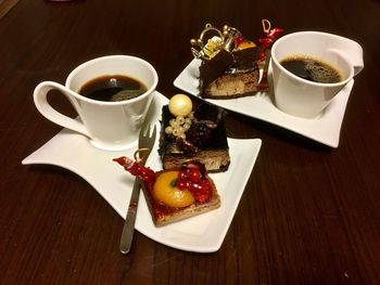 Close-up of breakfast served on table