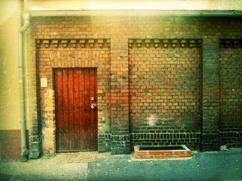 Closed door of old building