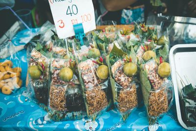 Close-up of vegetables for sale at market stall