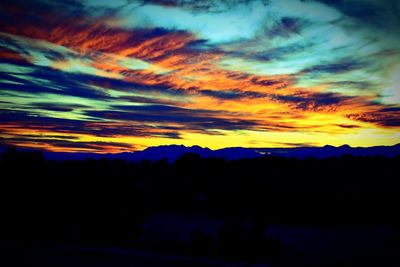 Scenic view of dramatic sky during sunset