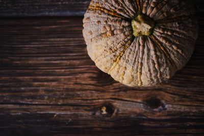 Close-up of pumpkin on table