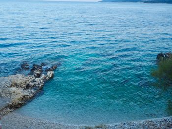 High angle view of sea shore