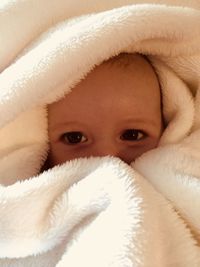 Close-up portrait of cute baby