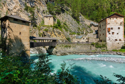 The altfistermunz castle, medieval fortress over the river inn