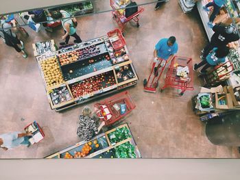 High angle view of objects for sale