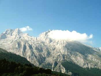 Low angle view of mountains against sky