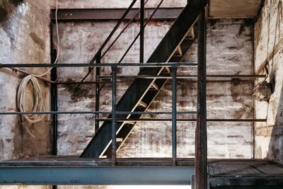 Low angle view of staircase in old building