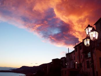 Scenic view of dramatic sky during sunset