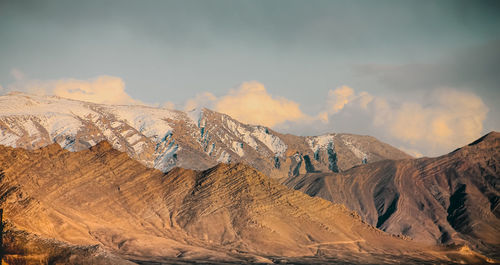 Desert with mountains. panorama of a desert in afghanistan with mountains in the background