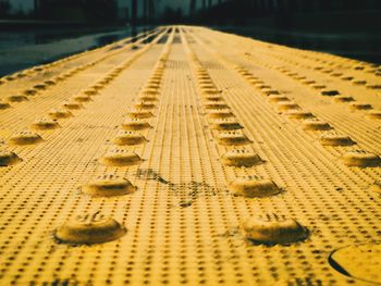 Close-up view of yellow surface