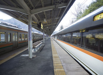 Train at railroad station platform