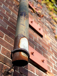 Close-up view of brick wall