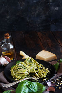 Close-up of food on table