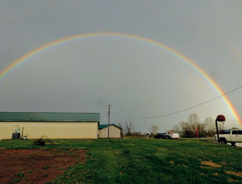 Scenic view of rainbow against sky